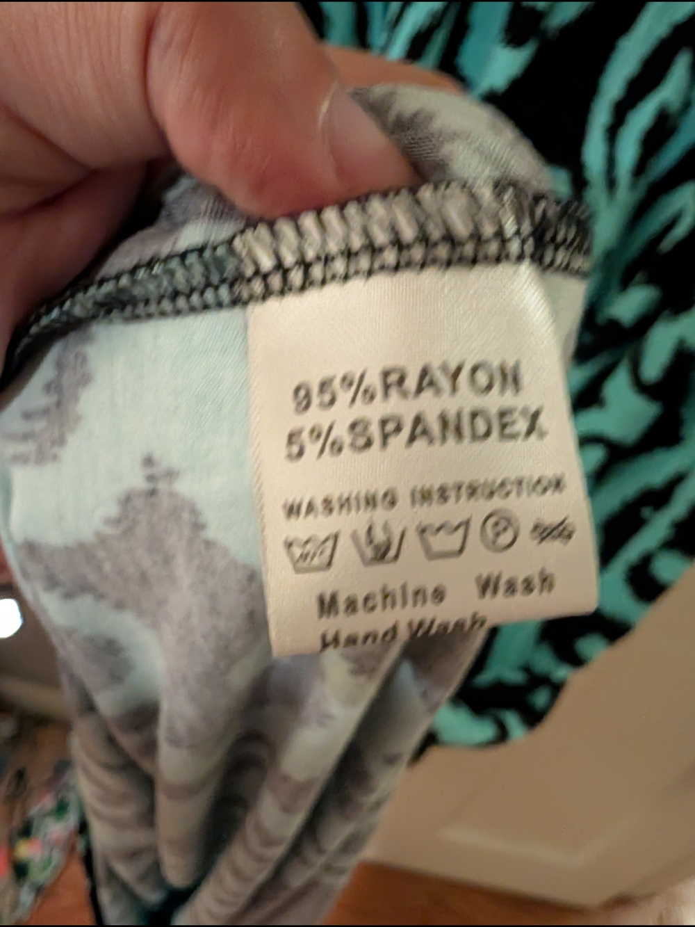 Maxi Dress w Aqua Patternered Design And hidden Pockets - Picture 5 of 6